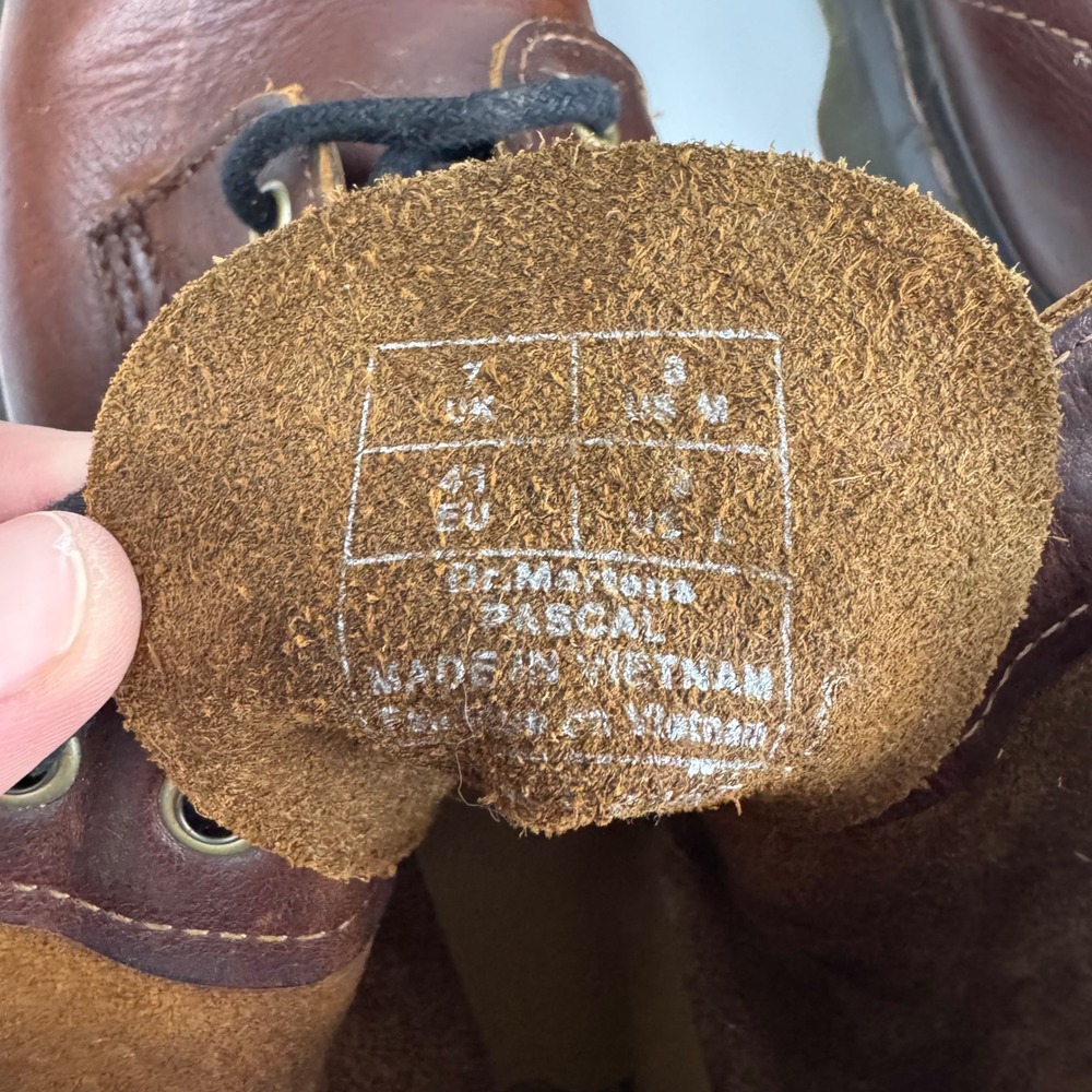 Dr Martens 1460 Pascal Harvest Leather Combat Moto Boots Brown Size 10 grunge - Picture 9 of 12